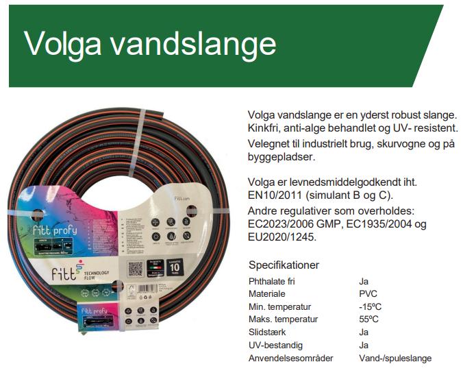 1" TRYKSLANGE, SORT VOLGA 25mm